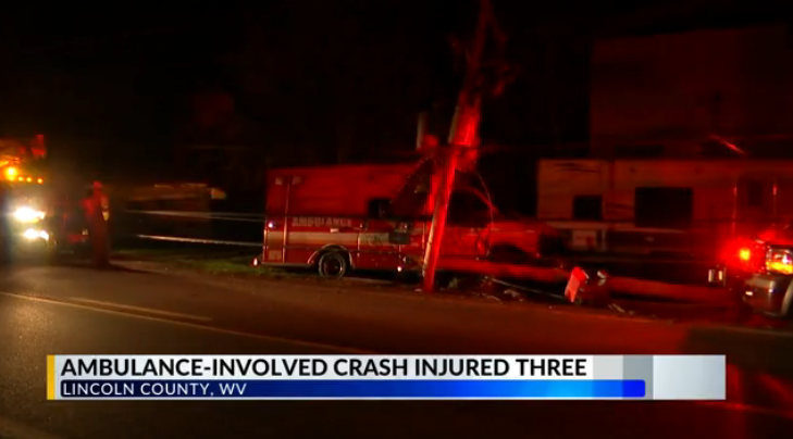 THREE-INJURED IN CRASH INVOLVING AMBULANCE - WEST VIRGINIA ...